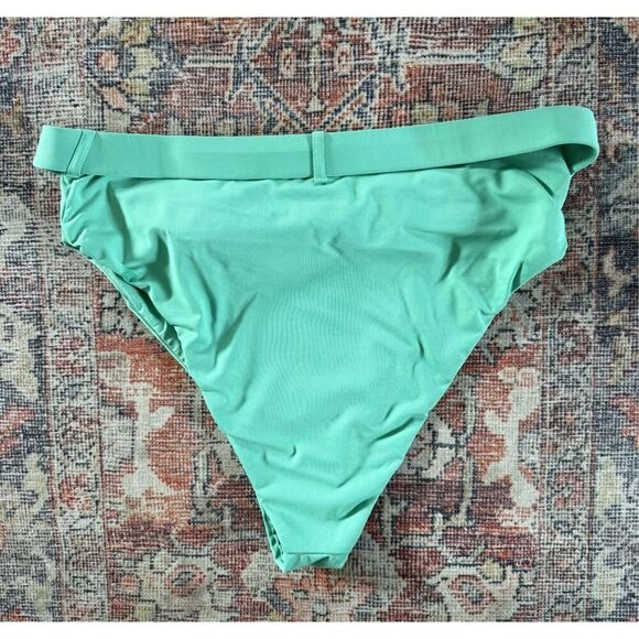 We Wore What XL Green Emily High Waisted Bikini Swim Bottoms in Crème De Menthe - Picture 6 of 6